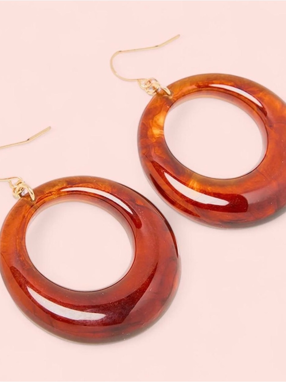 NWT John Galt Tortoise Shell Hoop Earrings